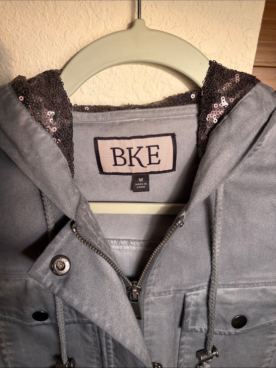 BKE Tops - BKE Hooded Sleeveless Utility Vest in Faded Gray